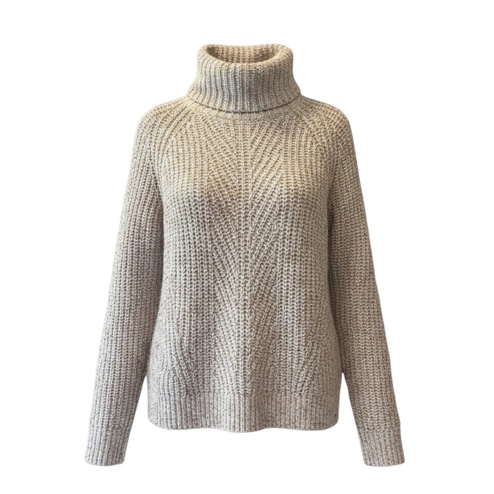Madewell Donegal Silk Wool Blend Turtleneck‎ Sweater Oatmeal Confetti Fleck XS